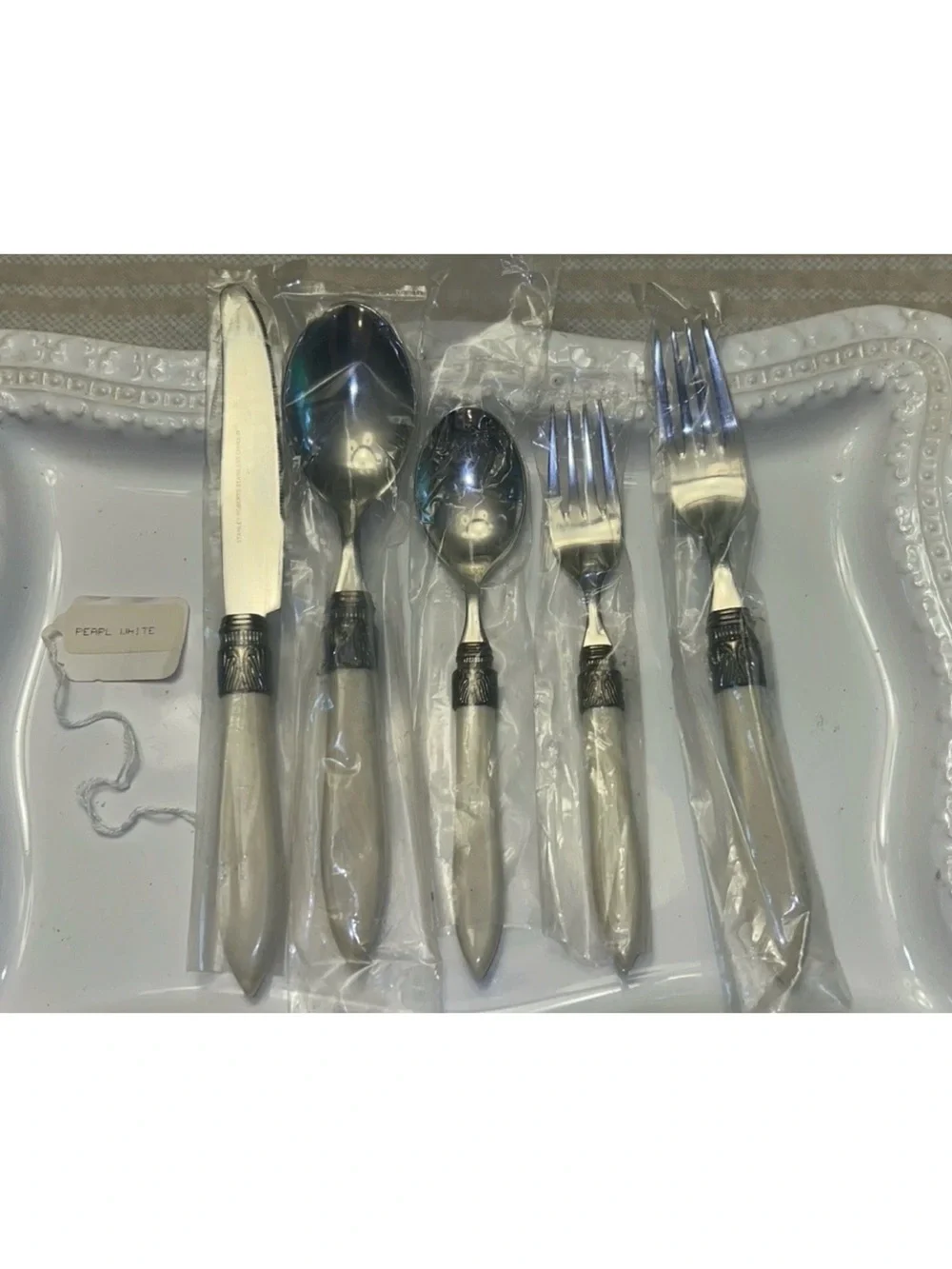 Vintage Stanley Roberts Single 5-piece Place Setting In Perlecent White NWT